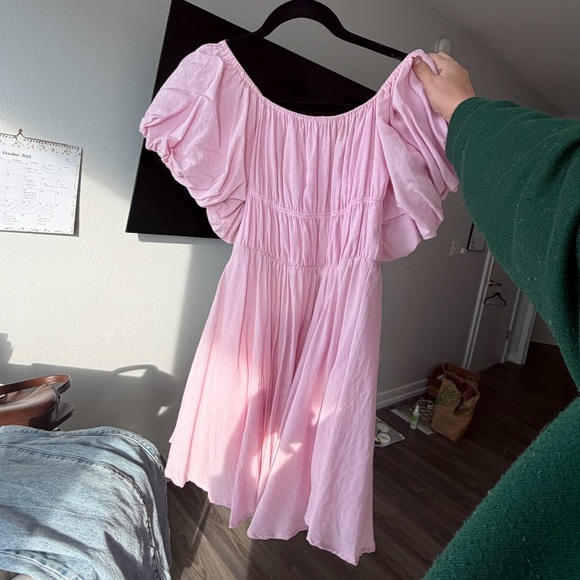 Pink Ruffled Mini Dress - Picture 3 of 5